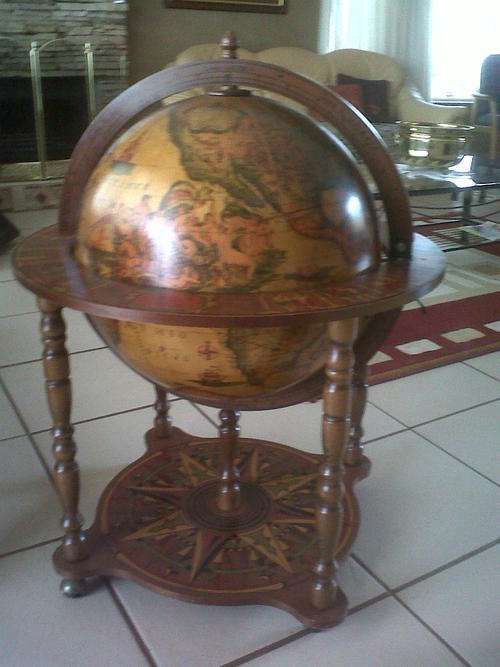 Old World Map Wine Holder or Bar