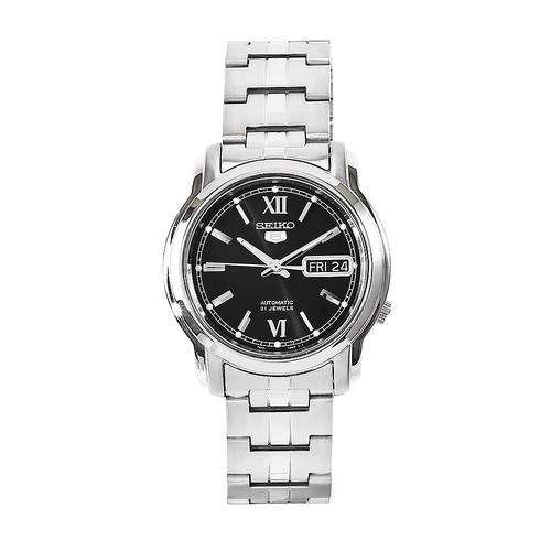 CRAZY WEDNESDAY! R1 NR! SEIKO MENS AUTOMATIC SEE THRU DARK BLACK WATCH