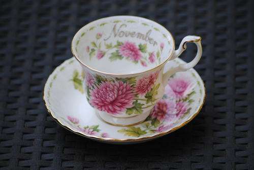 Royal Albert Flower of the Month November Chrysanthemum Tea Duo