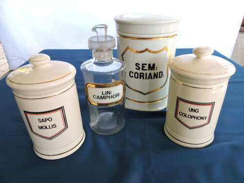 A selection of vintage  medicinal containers