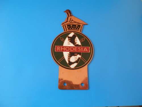 Rhodesian Car Bumper Badge