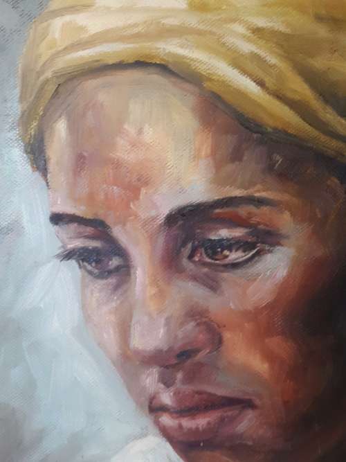 MEDITATION  BEAUTIFULL PAINTING BY FULL TIME ARTIST MARIETTE PRETORIUS