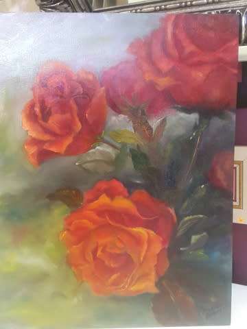ROSES IN GARDEN BY SUSAN BAM
