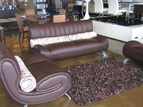 Awesome Dark Brown 100% LEATHER Shaggy Rug !!