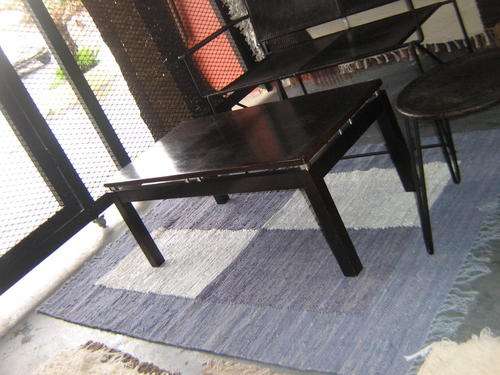 Exquisite & Modern Shades of Blue 100% SUEDE LEATHER RUG - last 1 in this size !