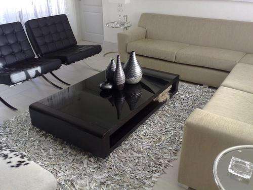 Modern & Funky SHAGGY RUGS in 100% SUEDE LEATHER **