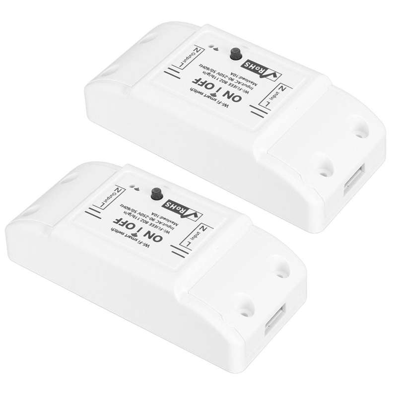 Mini Smart Relay WiFi Switch, 2 PCS DIY Switch Module Voice Control Wireless Remote Switch