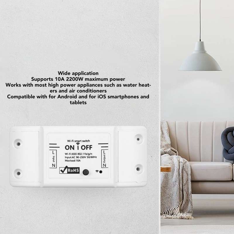 Mini Smart Relay WiFi Switch, 2 PCS DIY Switch Module Voice Control Wireless Remote Switch
