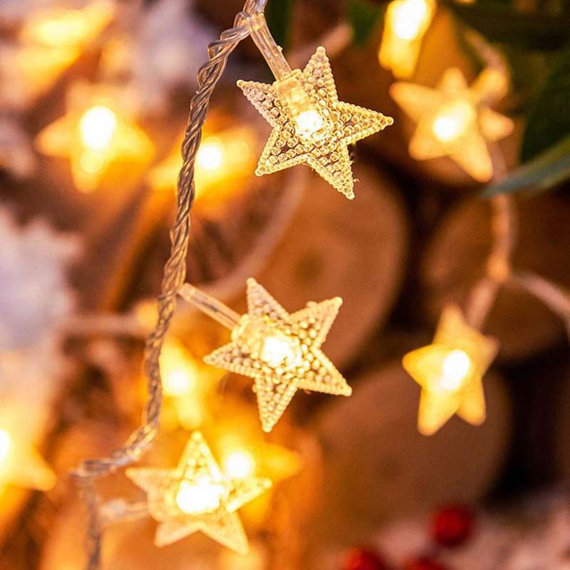 26.2ft 80 LED String Lights Waterproof Warm White (Snowflake) Lights Wedding Party Halloween Christm