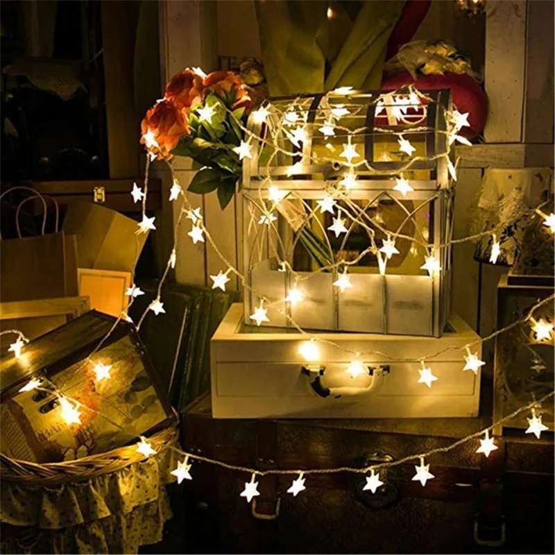 26.2ft 80 LED String Lights Waterproof Warm White (Snowflake) Lights Wedding Party Halloween Christm