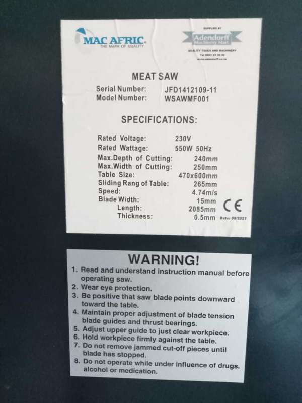 Mac Afric Meat Saw WSAWMF001