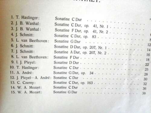 Sonatinen Vorstufe/Sonatines Préparatoires, Haslinger/Wanhal/Beethoven et al