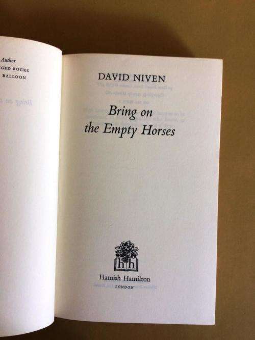 Bring on the Empty Horses, David Niven [NO RESERVE, REDUCED TO CLEAR]