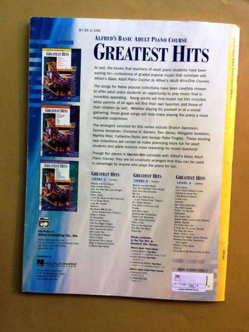 Alfred's Basic Adult Piano Course, Greatest Hits, Level 1