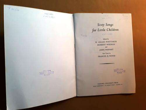 Sixty Songs for Little Children, ed. Whittaker/Wiseman/Wishart