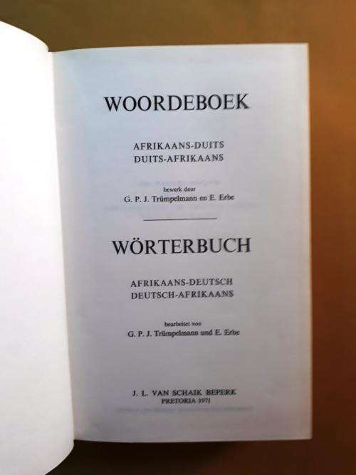 Afrikaans-Duits / Duits-Afrikaans Woordeboek, Trümpelmann/Erbe