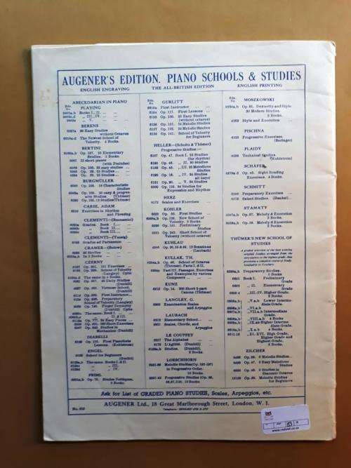 Thümer's New School of Studies for Pianoforte, Book 1, Preliminary Grade