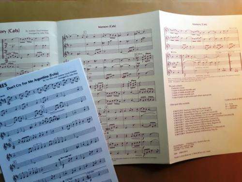 Memory/Don`t Cry for me Argentina, arr. John Pitts, for recorder trio (score and parts)