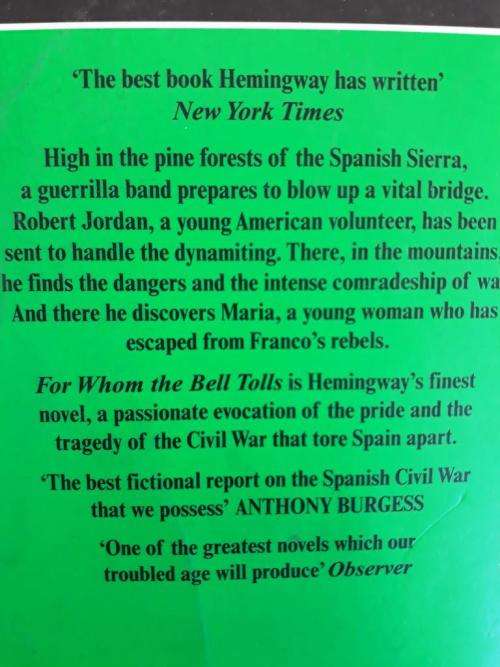 For Whom the Bell Tolls, Ernest Hemingway