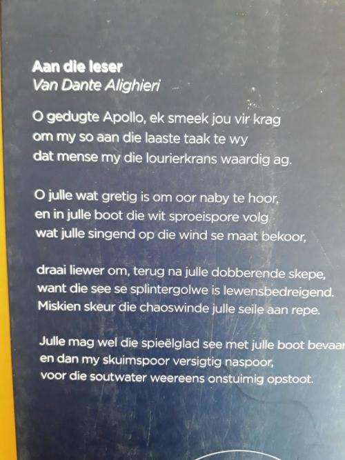 Il Paradiso, Dante Alighieri (Afrikaans uitgawe, vertaal deur Cas Vos)