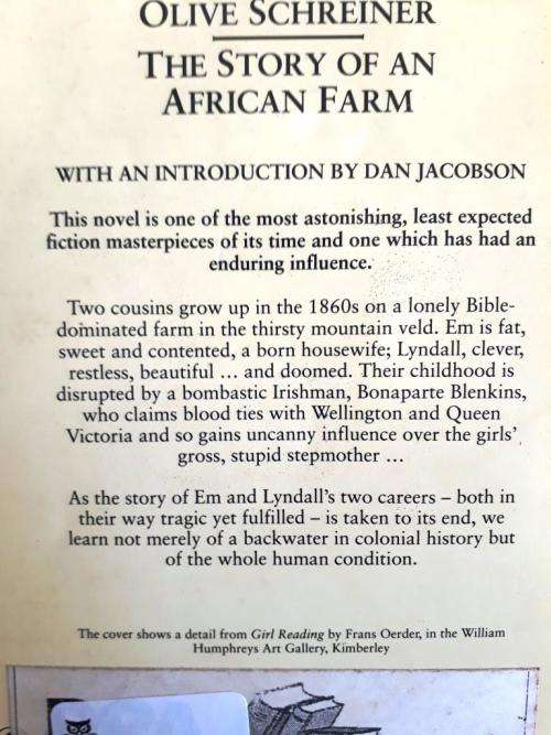 The Story of An African Farm, Olive Schreiner