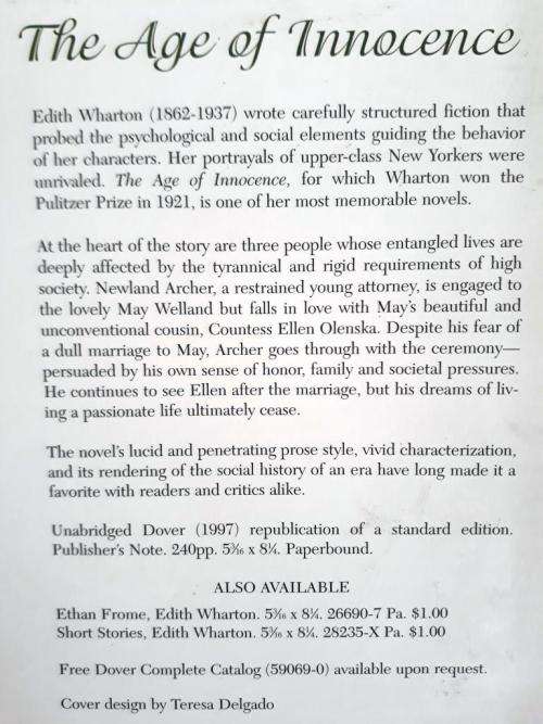 The Age of Innocence, Edith Wharton