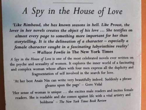 A Spy in the House of Love, Anaïs Nin
