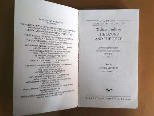 The Sound and the Fury, William Faulkner  [Norton Critical Edition]