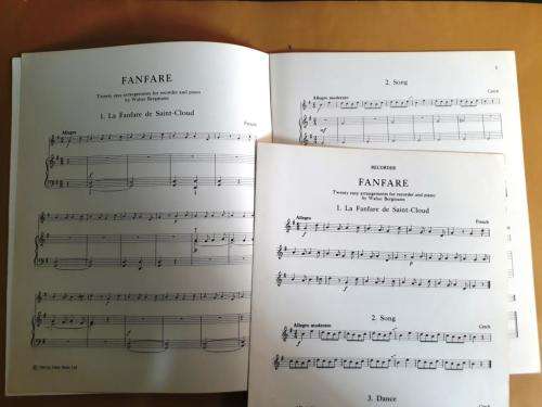 Fanfare, 20 Easy Arrangements for Descant Recorder/Piano, Walter Bergmann