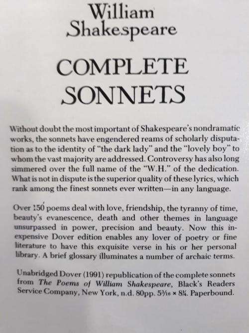 Complete Sonnets, William Shakespeare