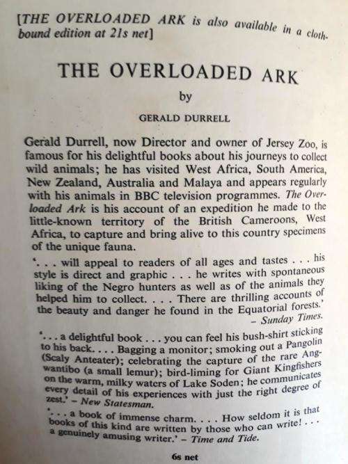 The Overloaded Ark, Gerald Durrell
