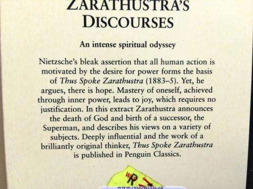 Zarathustra's Discourses, Friedrich Nietzsche