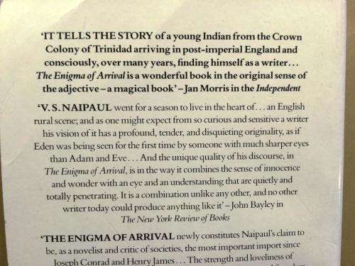 The Enigma of Arrival, V.S. Naipaul