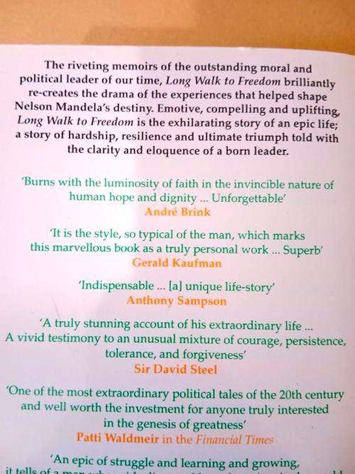 Long Walk to Freedom, Nelson Mandela
