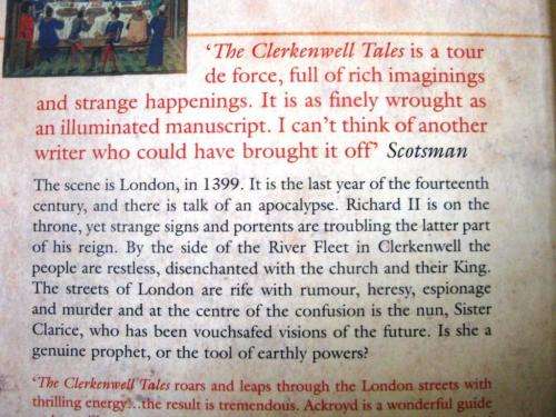 The Clerkenwell Tales, Peter Ackroyd