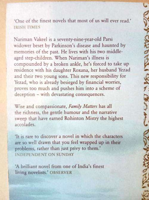 Family Matters, Rohinton Mistry