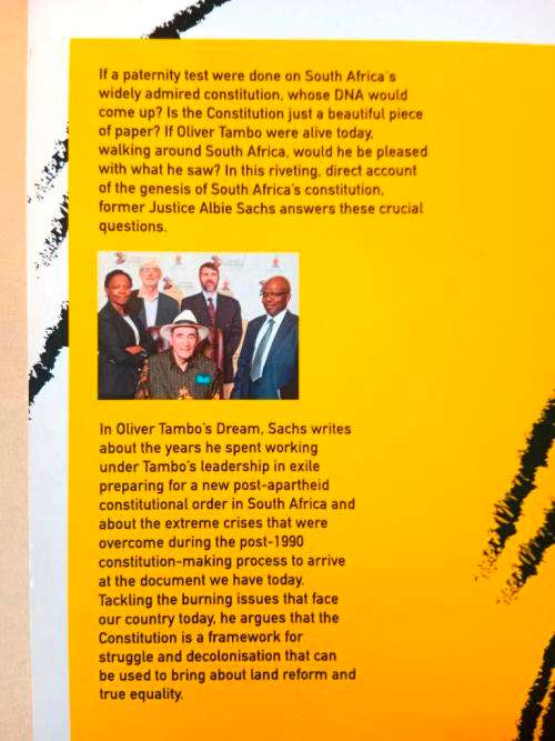 Oliver Tambo`s Dream, Albie Sachs