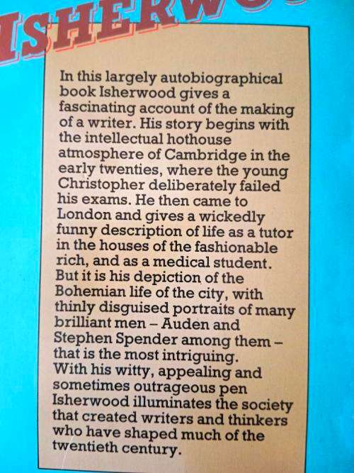 Lions and Shadows, Christopher Isherwood
