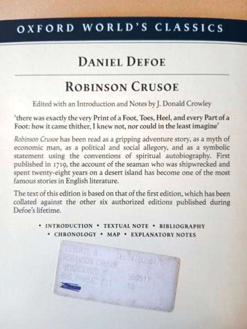 Robinson Crusoe, Daniel Defoe