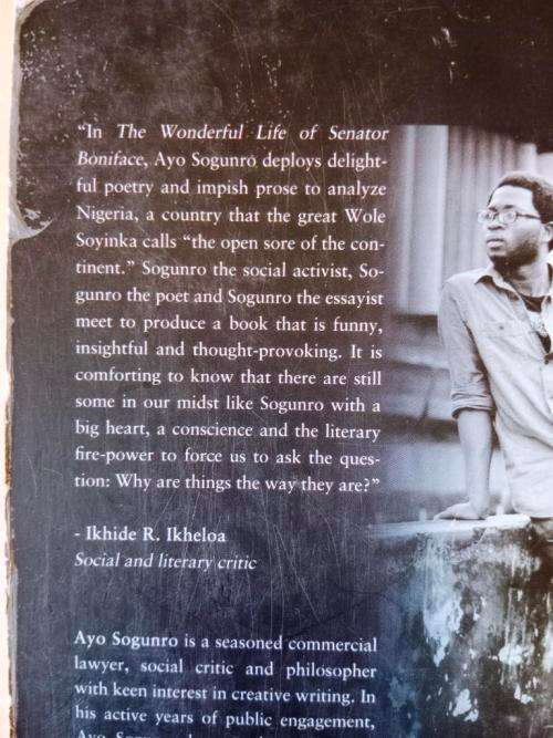 The Wonderful Life of Senator Boniface and other Sorry Tales, Ayo Sogunro [signed by the author]