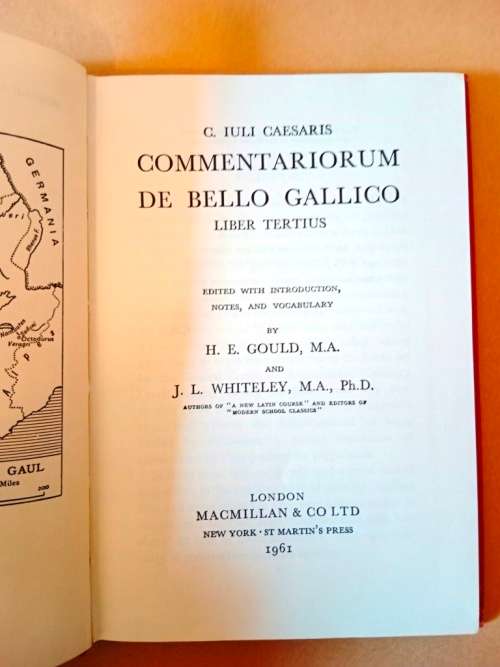 Gallic War, Book III, Caesar, ed. H.E. Gould and J.L. Whiteley [in Latin with English notes]