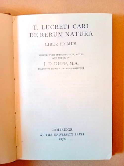 De Rerum Natura, Book 1, Lucretius [in Latin with notes in English]