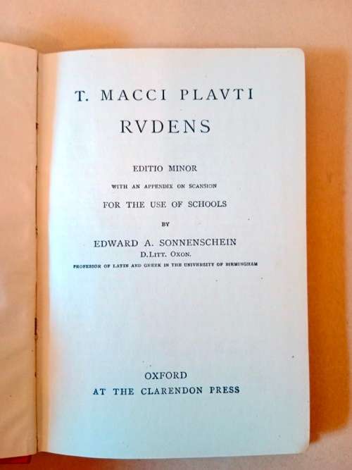 Rvdens, T. Macci Plavti (Rudens, Plautus)[in Latin with notes in English]