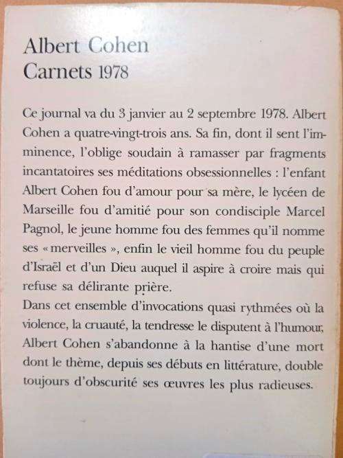 Carnets 1978, Albert Cohen