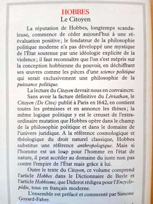 Le citoyen, Thomas Hobbes