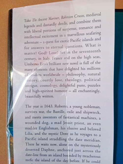 The Island of the Day Before, Umberto Eco