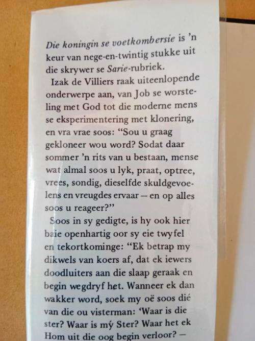 Die Koningin se Voetkombersie, I.L. de Villiers