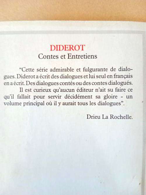 Contes et Entretiens, Denis Diderot