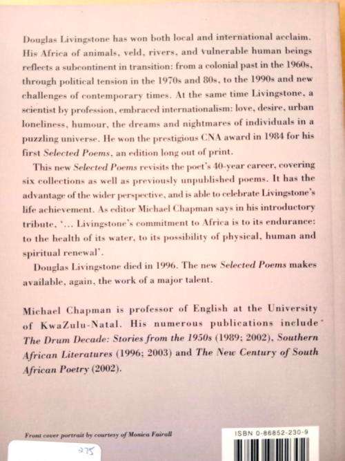 Selected Poems, Douglas Livingstone