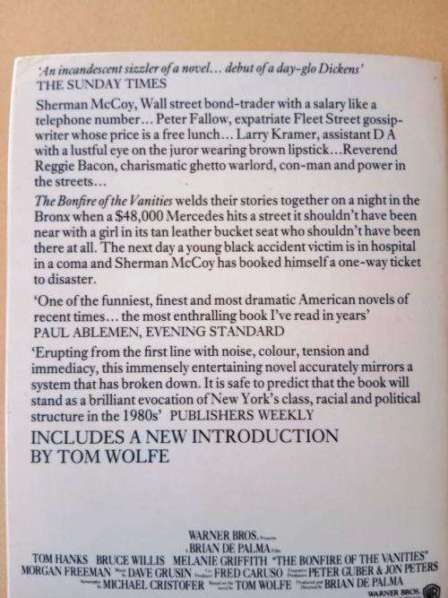 The Bonfire of the Vanities, Tom Wolfe